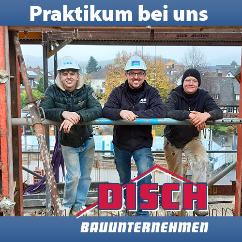 Mach ein Praktikum bei Disch Bau